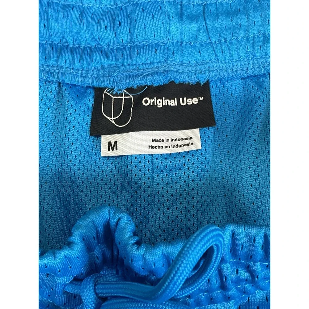 Original Use Mens Turquoise Blue‎ Mesh Basketball Shorts Recycled Polyester Sz M